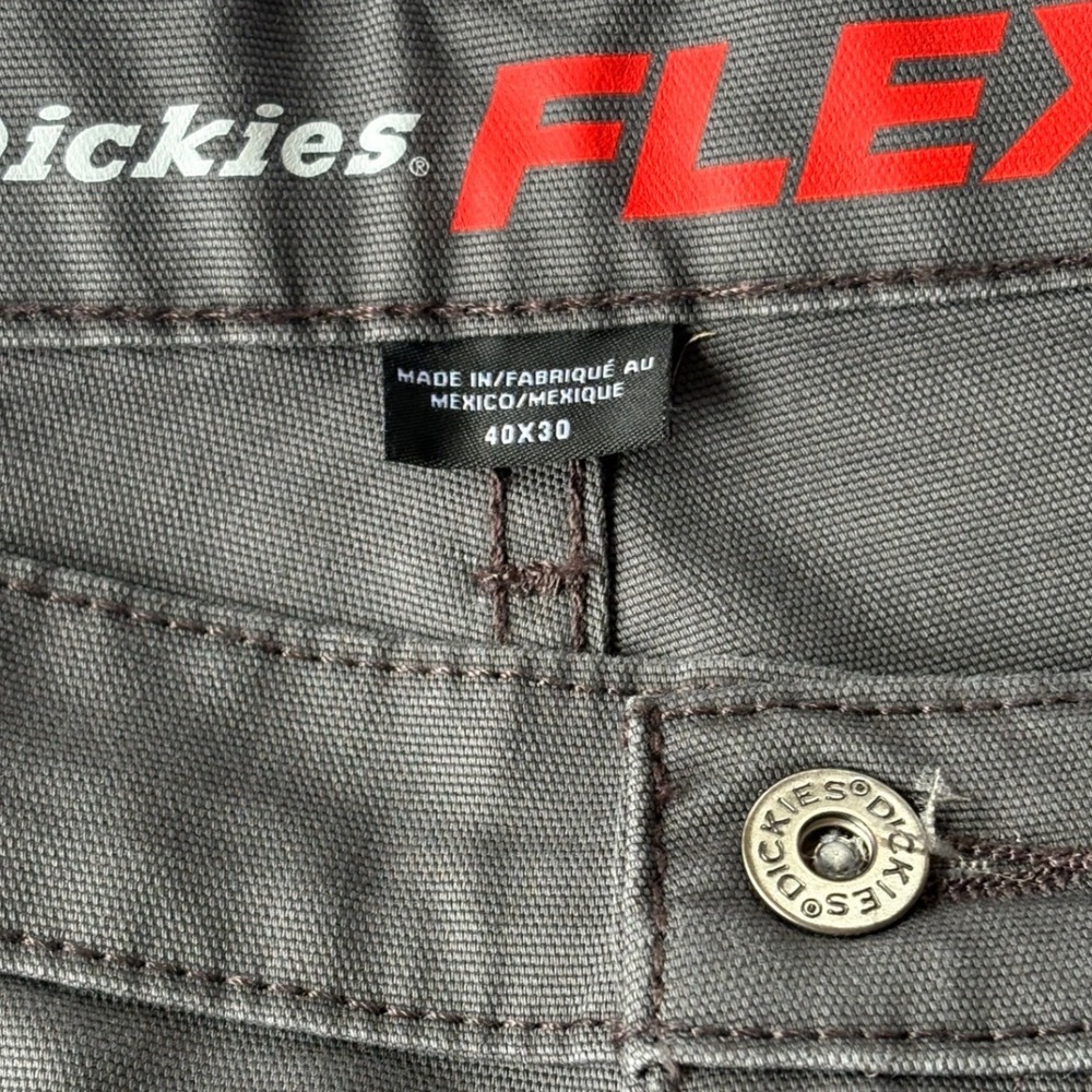 Dickies Flex Regular Fit Straight Leg Pants Mens 40x30 Charcoal Grey DP803SS NWT - Picture 7 of 11